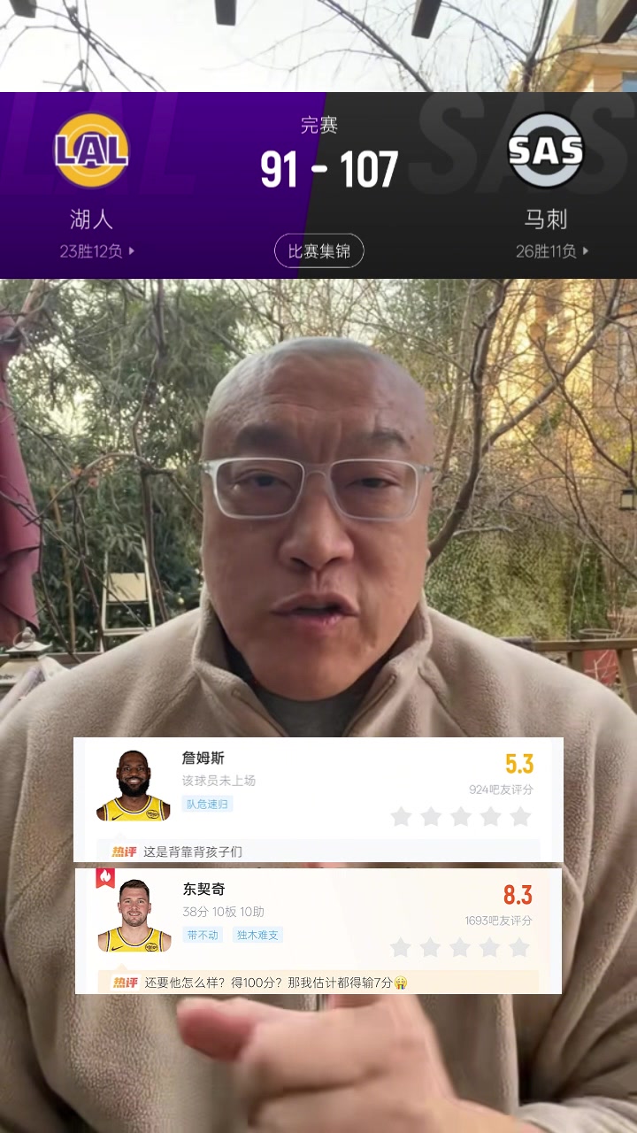 馬?。航裉旒幢阏材匪钩鰬?zhàn)湖人也很難贏馬刺 兩隊替補差距太大