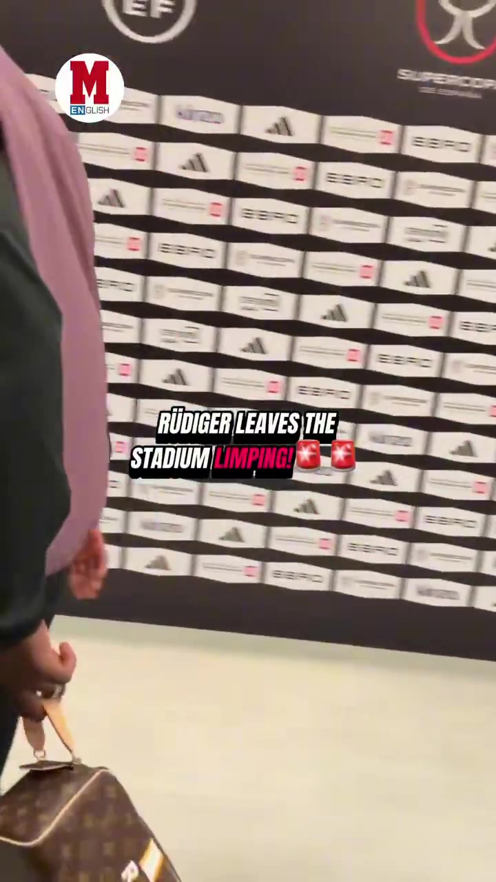 希望沒有大礙！呂迪格離開球場時走路一瘸一拐